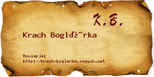 Krach Boglárka névjegykártya